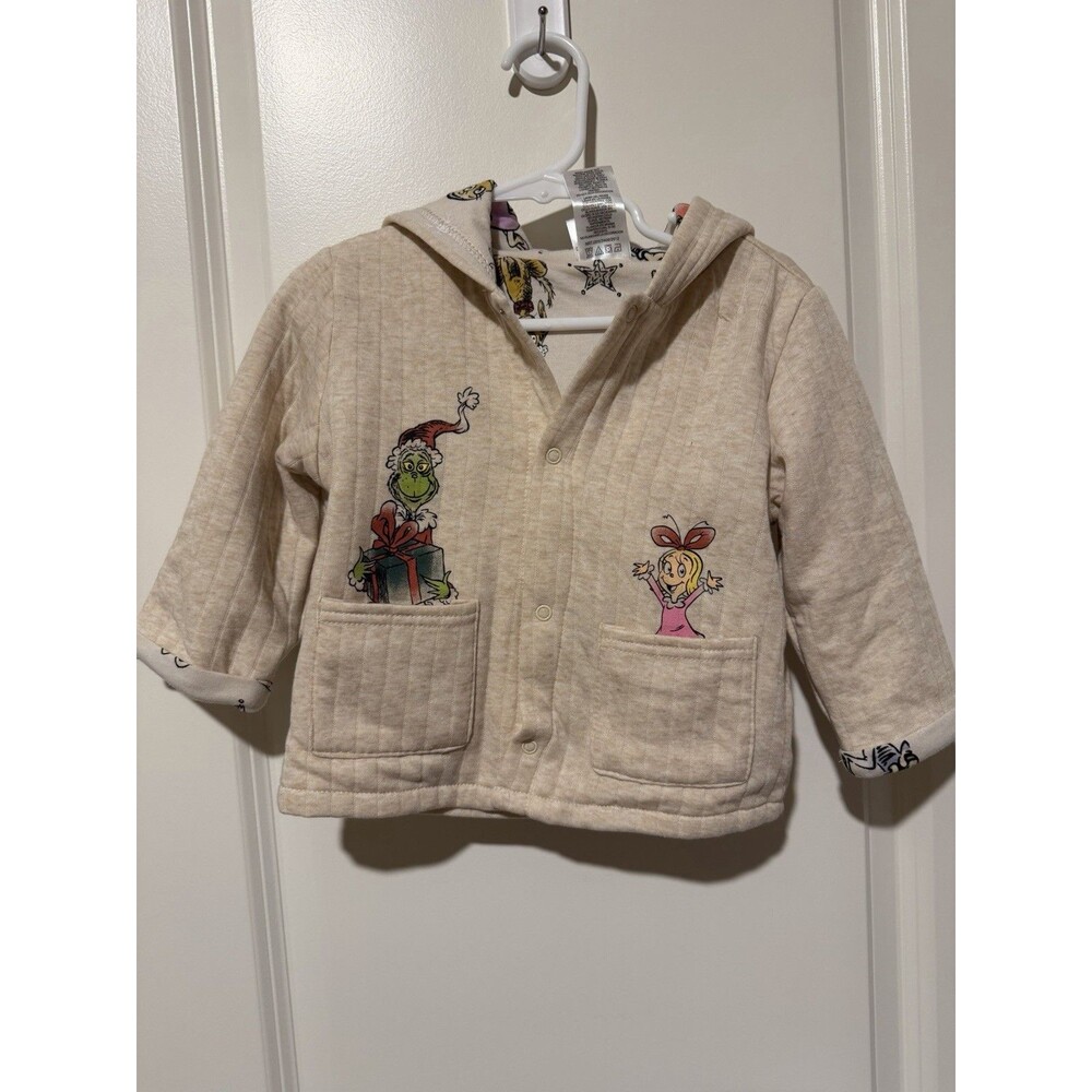 Dr Seuss The Grinch Toddler Jacket 18M Quilted Hooded Christmas Cindy Lou Who